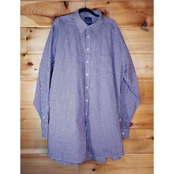 STAFFORD TRAVEL PERFORMANCE CHECK LONG SLEEVE X TALL 19 38/39 BURGUNDY White - Picture 8 of 8